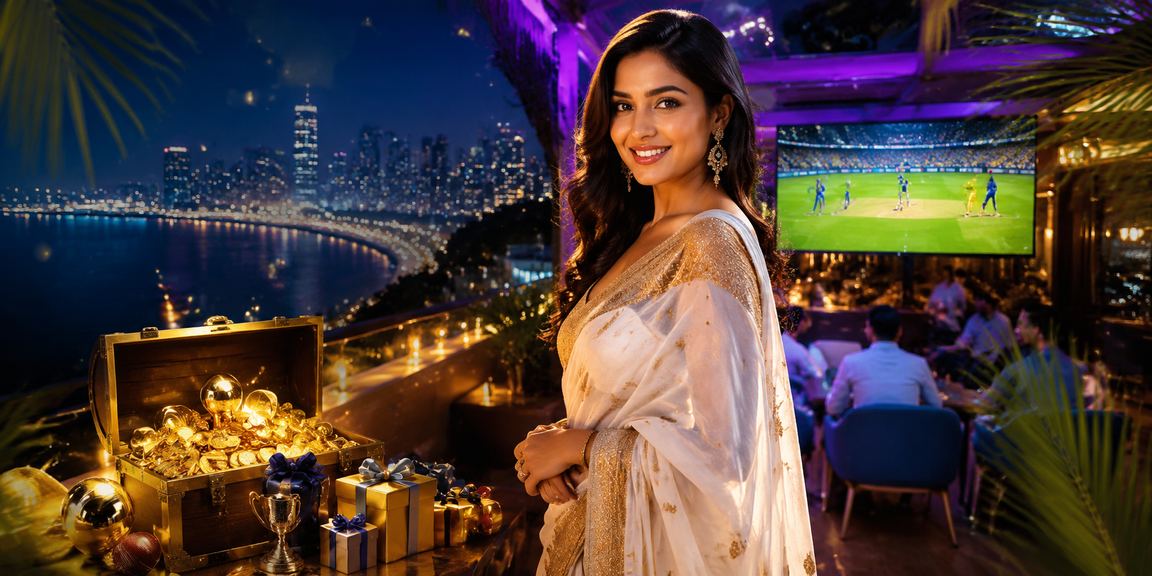Indian woman enjoying cricket betting on mobile